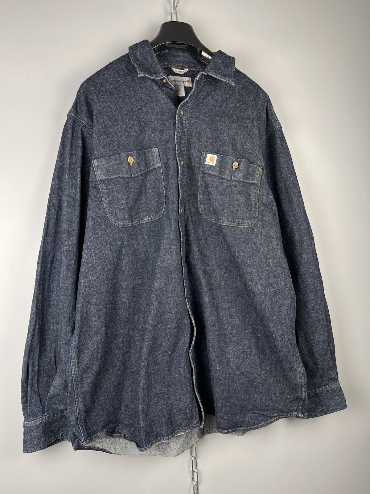Carhartt Carhartt Button Long Sleeve Denim Work Shirt Size US XL / EU 56 / 4 - 2 Thumbnail