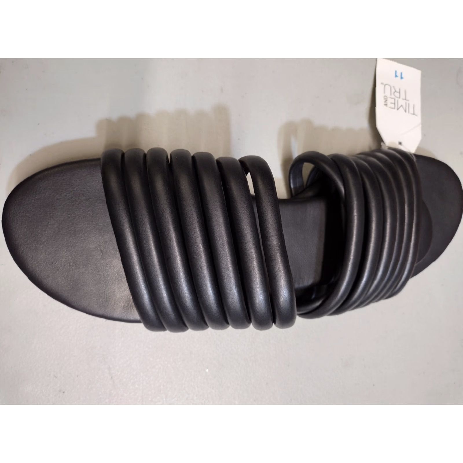 Vintage Time and Tru Women's Sandal Black Memory Foam Size 11 Multi-Band Slide Flat Size US 11 / IT 41 - 7 Thumbnail