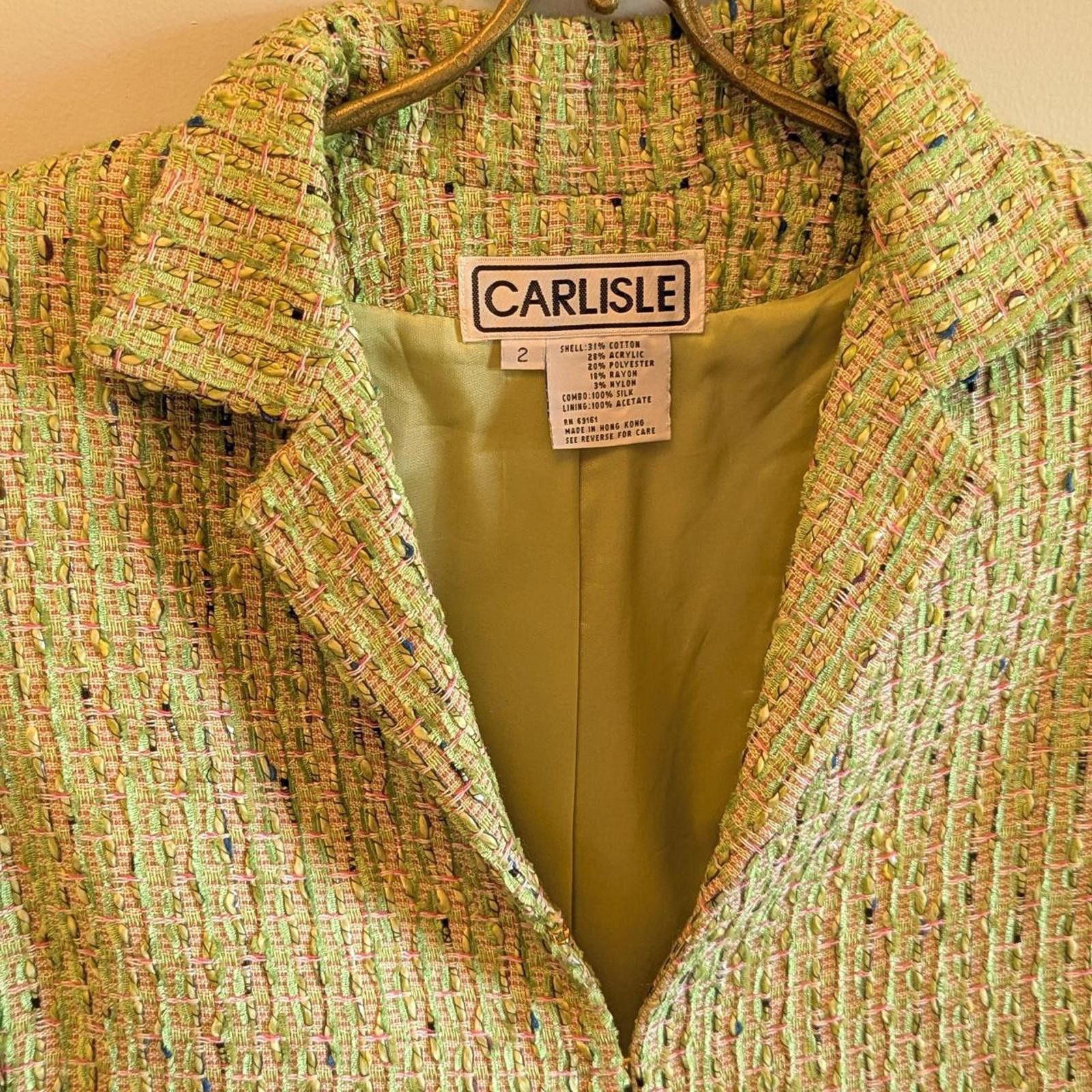 Other Vintage Carlisle Collection Tweed Blazer Size XS / US 0-2 / IT 36-38 - 2 Thumbnail
