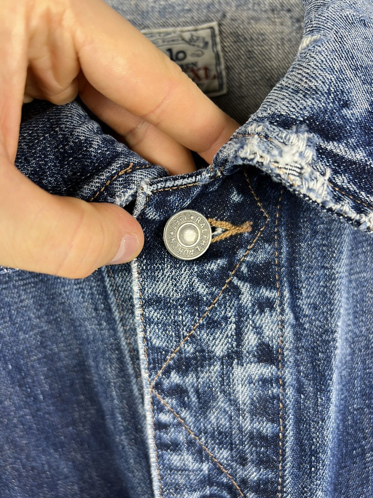 Ralph Lauren Vintage Polo Ralph Lauren thrashed distressed denim jacket Size US XXL / EU 58 / 5 - 14 Thumbnail