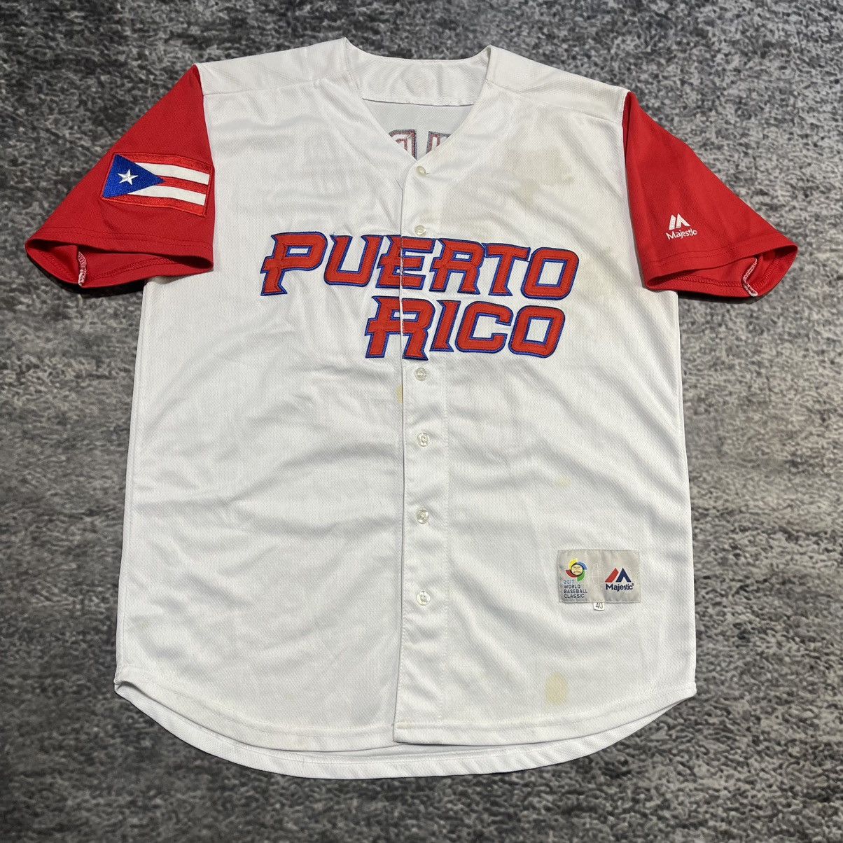 Majestic Puerto Rico Francisco Lindor World Baseball Classic Jersey Size US M / EU 48-50 / 2 - 3 Thumbnail