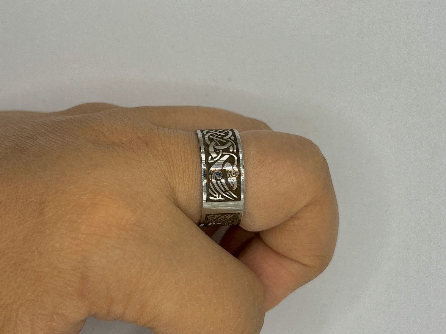 Jewelry Viking Stainless Steel Silver Ring - Size 10.25 Size ONE SIZE - 4 Thumbnail