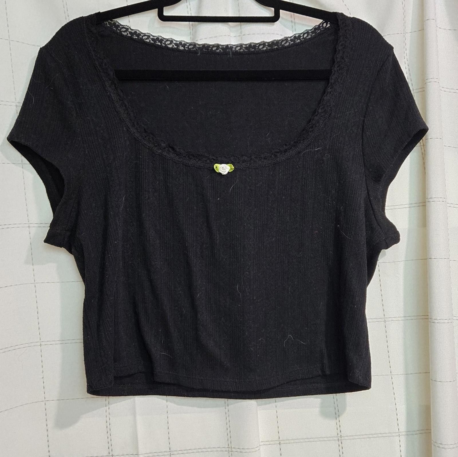 Other Cropped Pointelle Tee Size XXL / US 16-18 / IT 52-54 - 1 Thumbnail