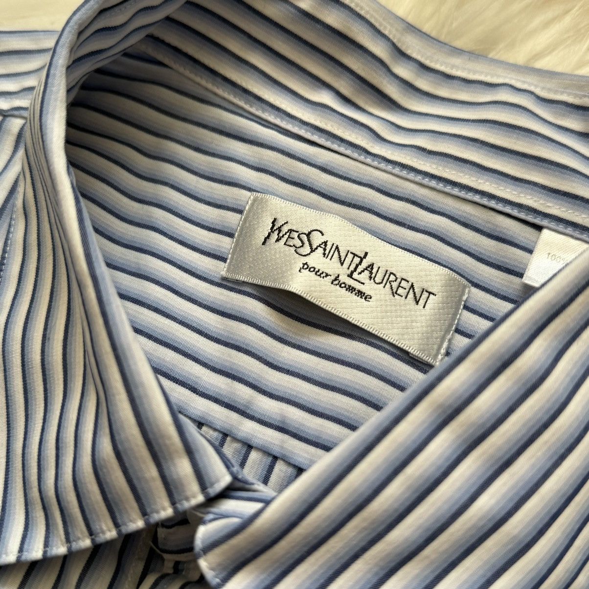 Yves Saint Laurent 📌 Yves Saint Laurent Crosses YSL Striped Shirt Summer Size US XL / EU 56 / 4 - 5 Thumbnail