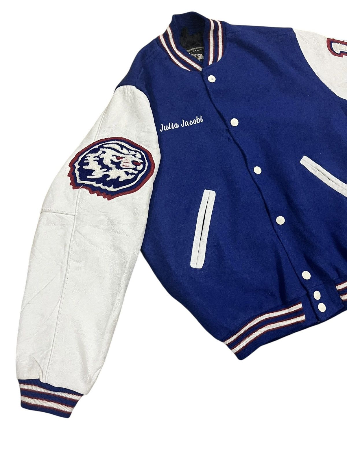 Holloway vintage HOLLOWAY varsity jaket sleeve leather Size US L / EU 52-54 / 3 - 2 Thumbnail