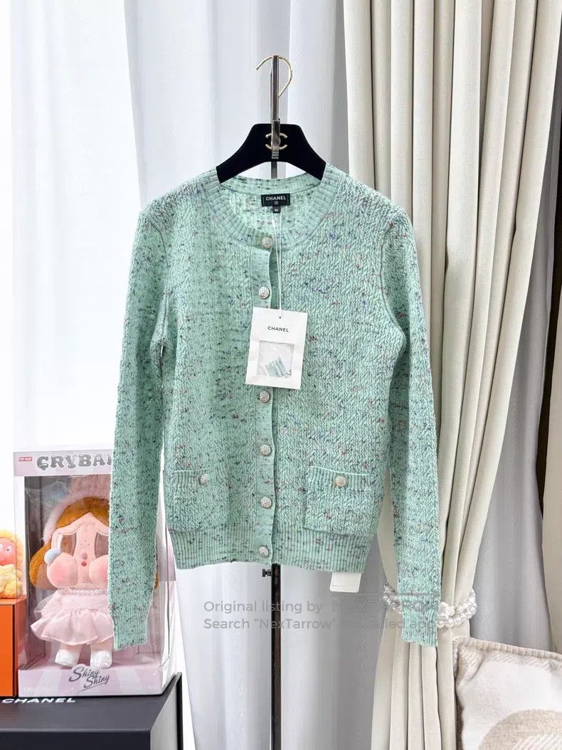 Chanel Chanel Green lotus moonlight button three-dimensional text Size XS / US 0-2 / IT 36-38 - 1 Thumbnail