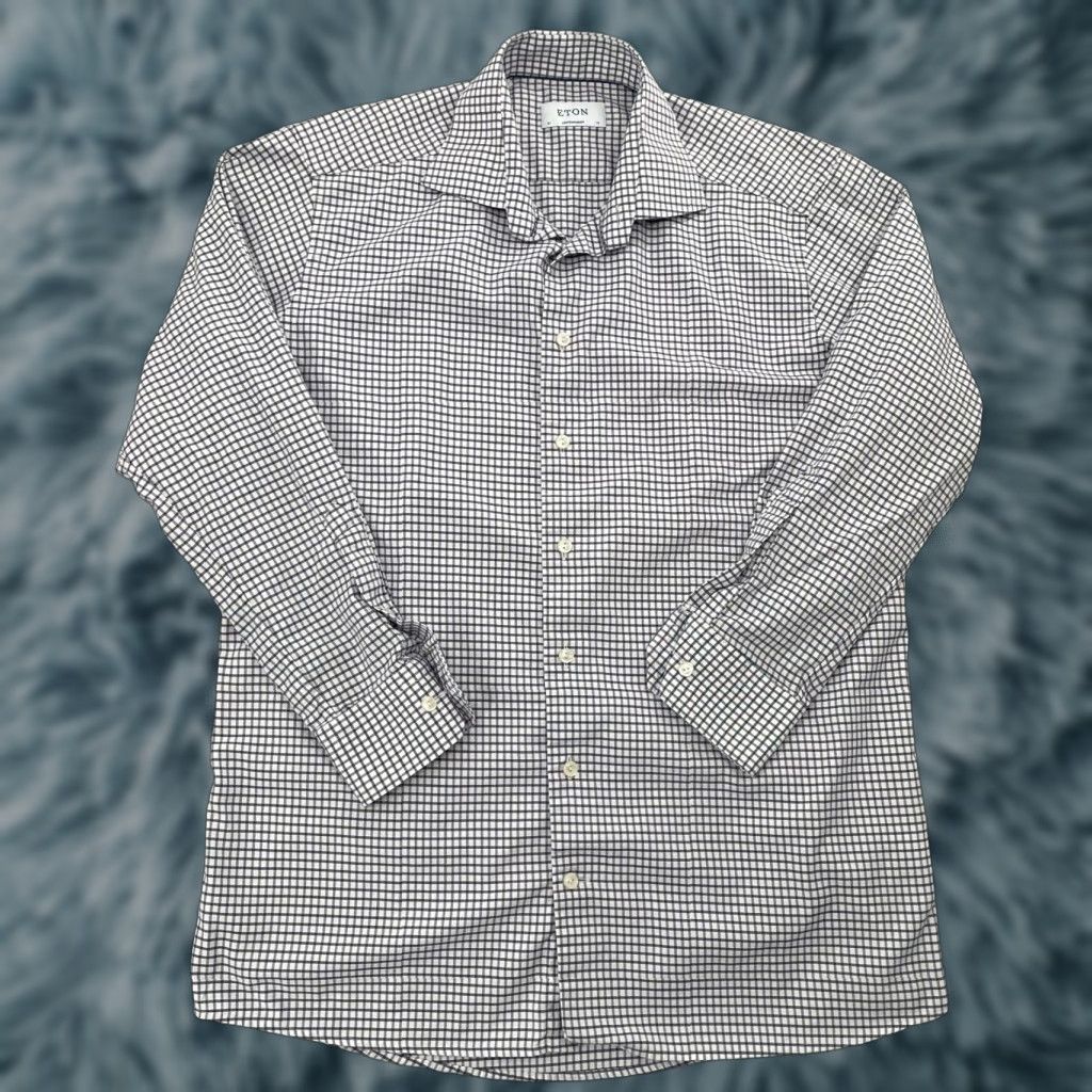 Eton VINTAGE Eton Dress Shirt Men Adult 16/41 Long Sleeve Cotton Check Twill Button Up Classic Size US L / EU 52-54 / 3 - 1 Thumbnail