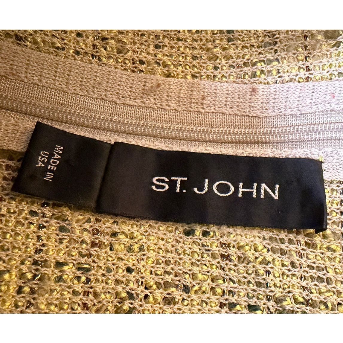 St. John St. John Green Tweed Pattern Knee-Length Dress Size US 10 / EU 43 - 3 Thumbnail