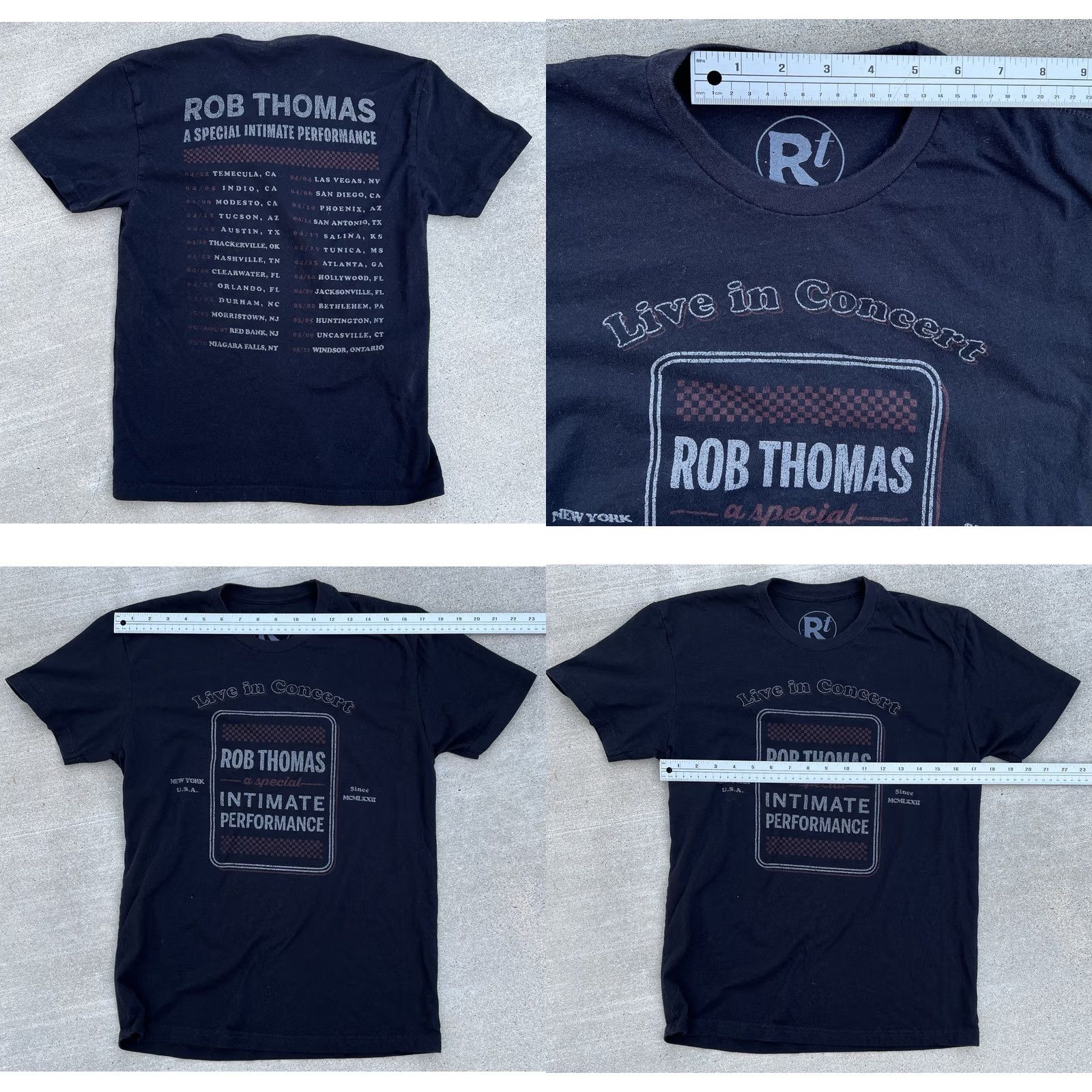 Vintage Rob Thomas Tour T Shirt Small Black Concert Tee Size US S / EU 44-46 / 1 - 10 Thumbnail
