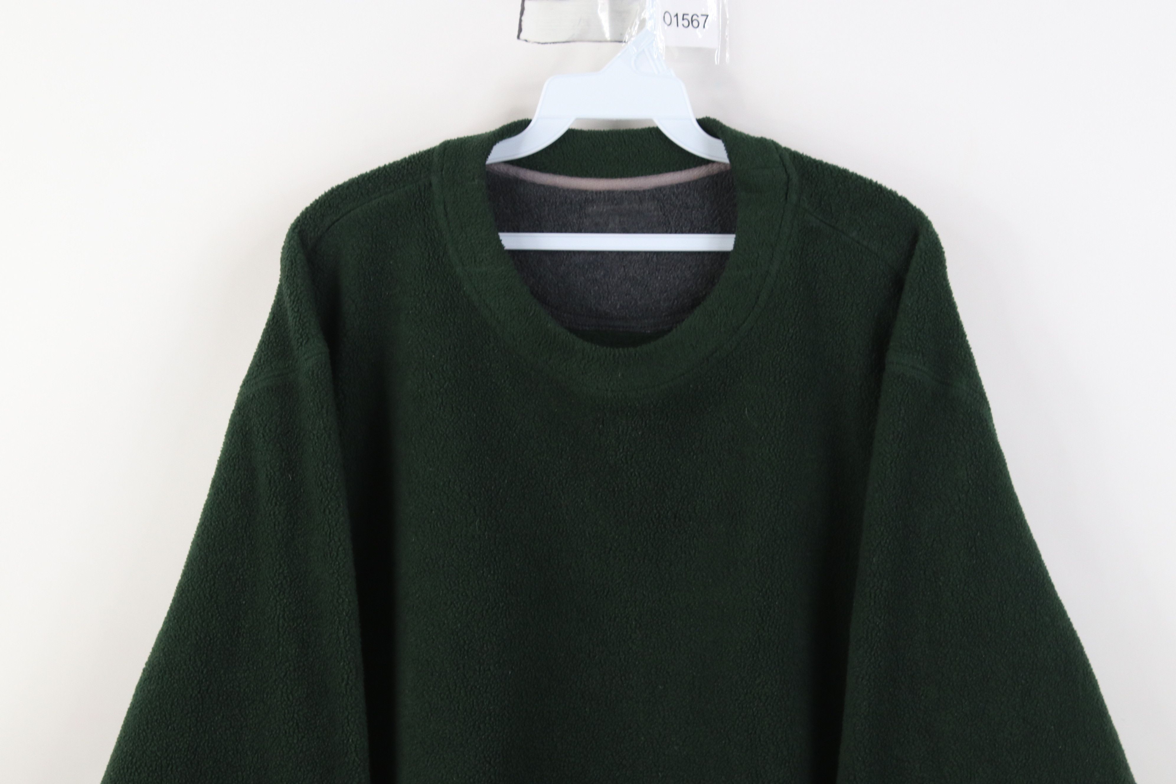 Vintage Vintage 90s Streetwear Heavy Fleece Crewneck Sweater Green Size US XL / EU 56 / 4 - 2 Thumbnail