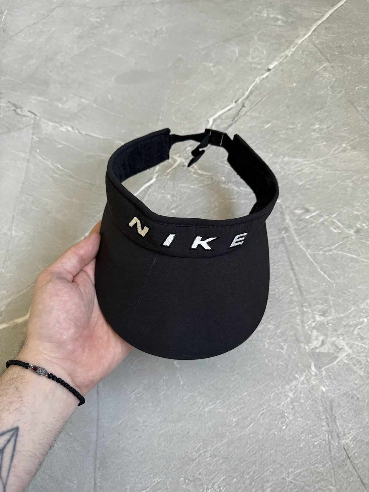 Nike Vintage 90s Nike Visor Hat Cap Spellout Swoosh Size ONE SIZE - 2 Thumbnail