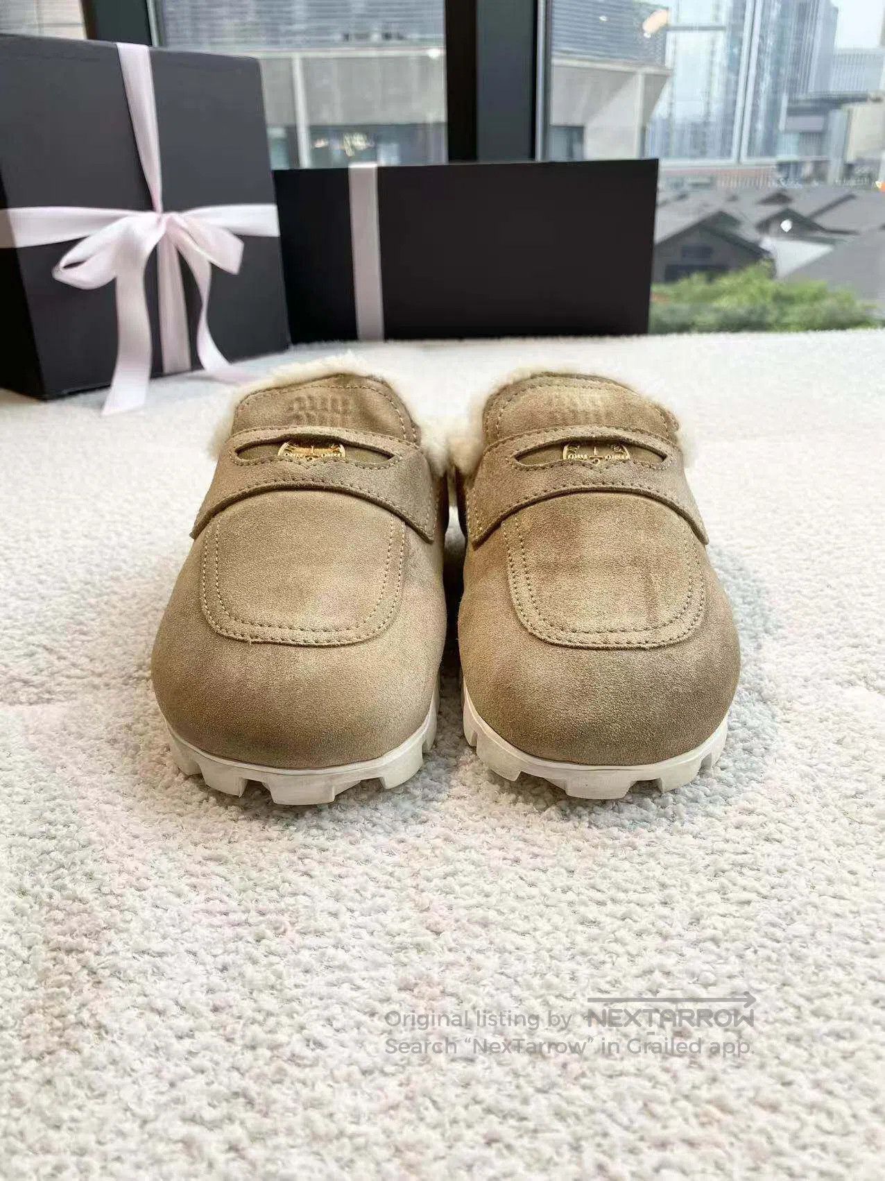 Miu Miu Miu Miu The round head and feet are half a drag| Size US 6.5 / IT 36.5 - 2 Thumbnail