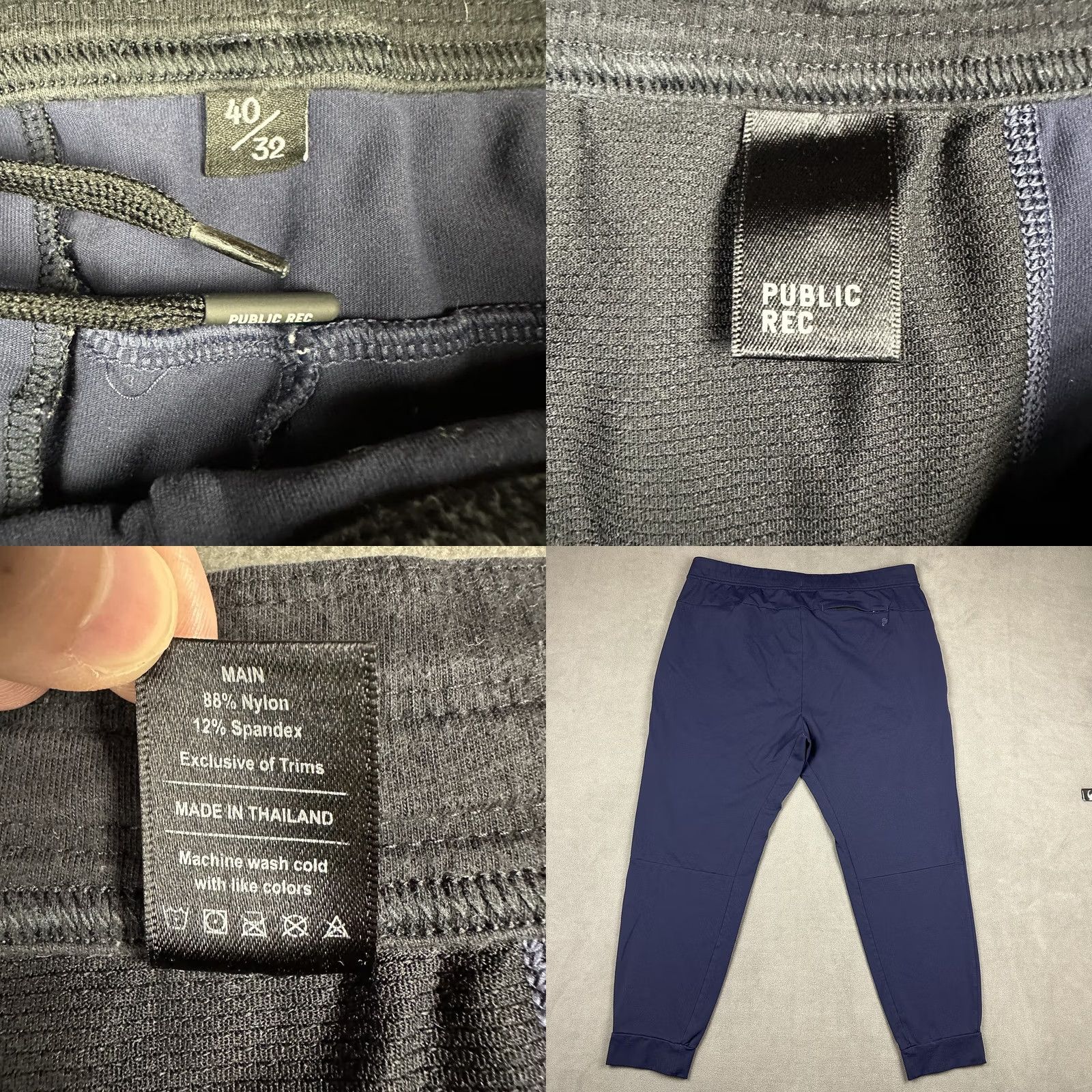 Vintage Public Rec Pants Mens 40x32 Navy Blue All Day Every Day Joggers Zip Pocket Nylon Size US 40 / EU 56 - 9 Thumbnail