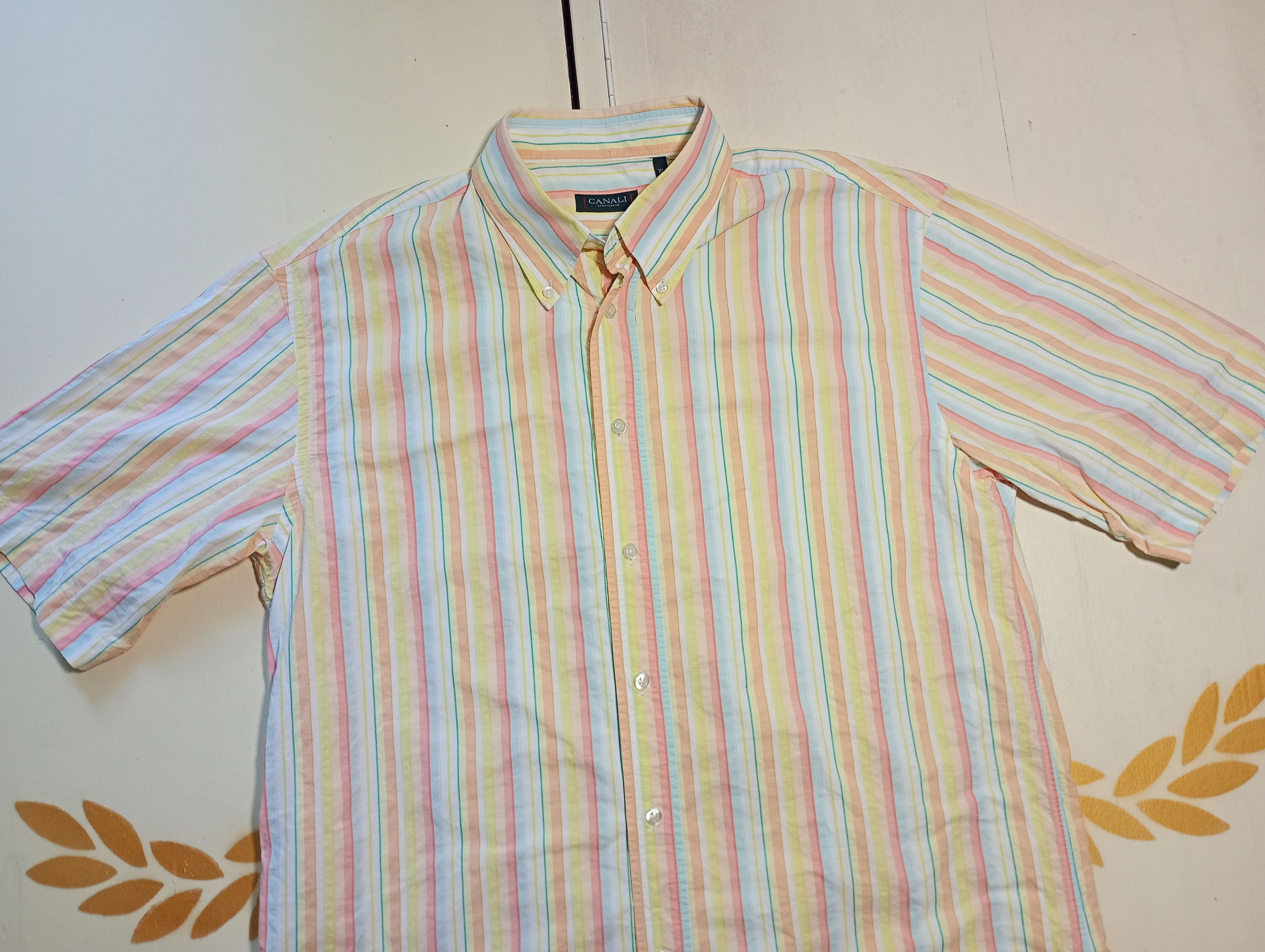 Canali Canali Striped Short Sleeve Shirt Size US XL / EU 56 / 4 - 4 Thumbnail