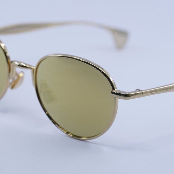 Bottega Veneta Bottega Veneta BV1396S 002 Sunglasses Gold Round Frame Size ONE SIZE - 10 Thumbnail