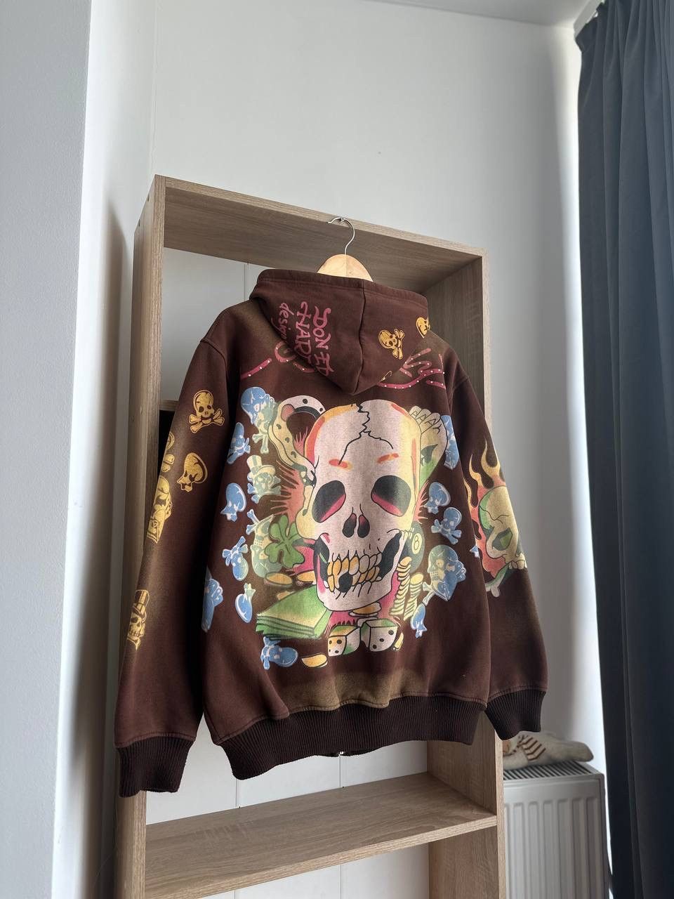 Christian Audigier × Ed Hardy × Vintage Vintage Ed Hardy Christian Audigier Brown Hoodie Size US XL / EU 56 / 4 - 12 Thumbnail