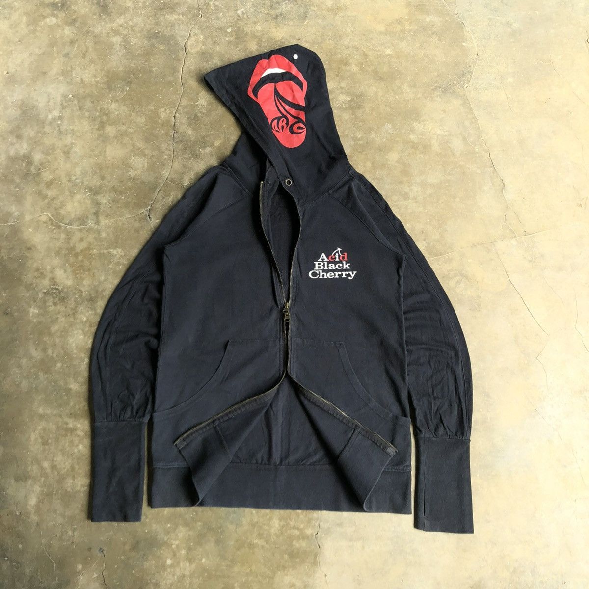 20471120 2000s Acid Black “Suck You” Ziphoodie Lgb Punk Sly Style Size US M / EU 48-50 / 2 - 2 Thumbnail