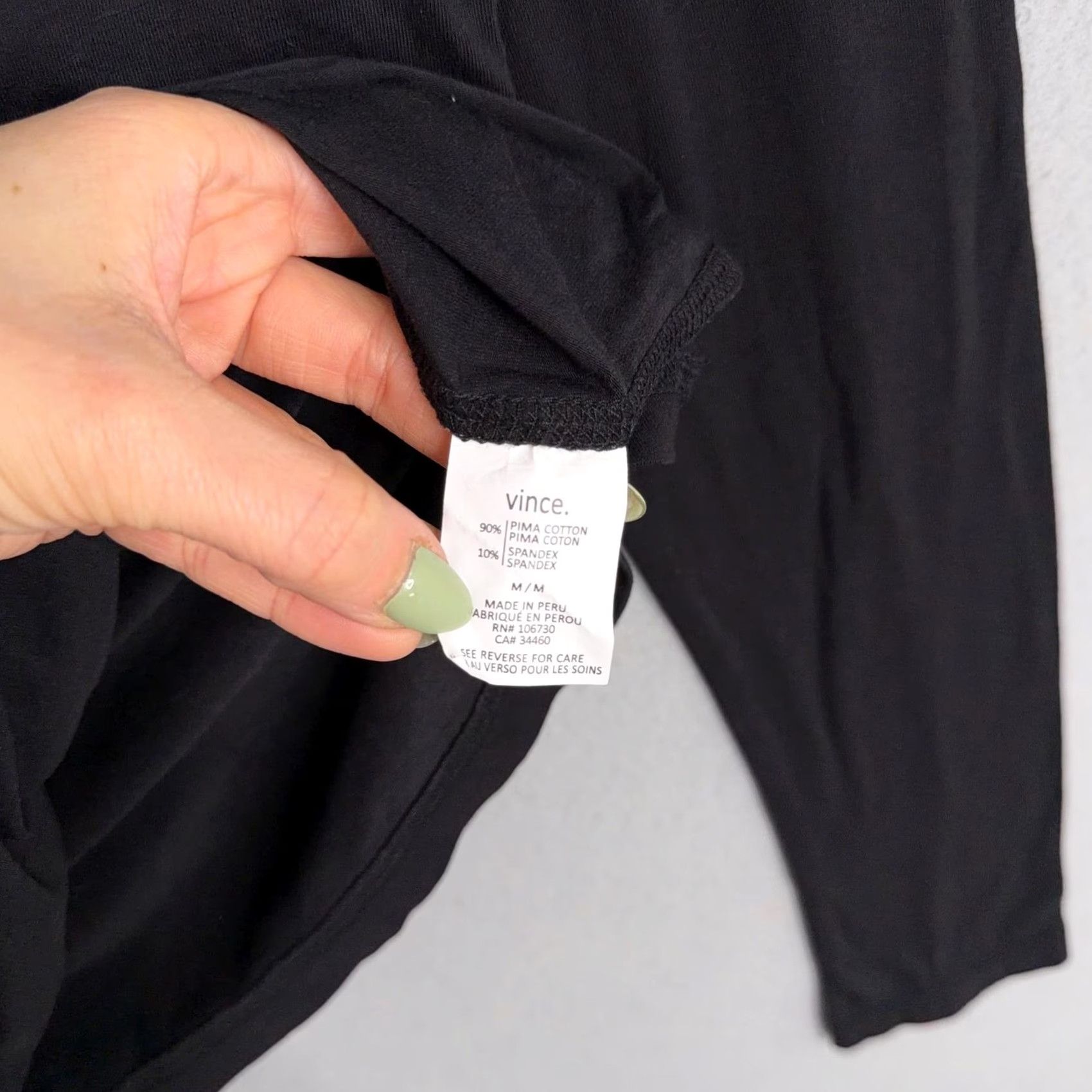 Vince Vince Shirt Womens Medium Black Pima Cotton Turtleneck Long Sleeve Stretch Top Capsule Size M / US 6-8 / IT 42-44 - 4 Thumbnail