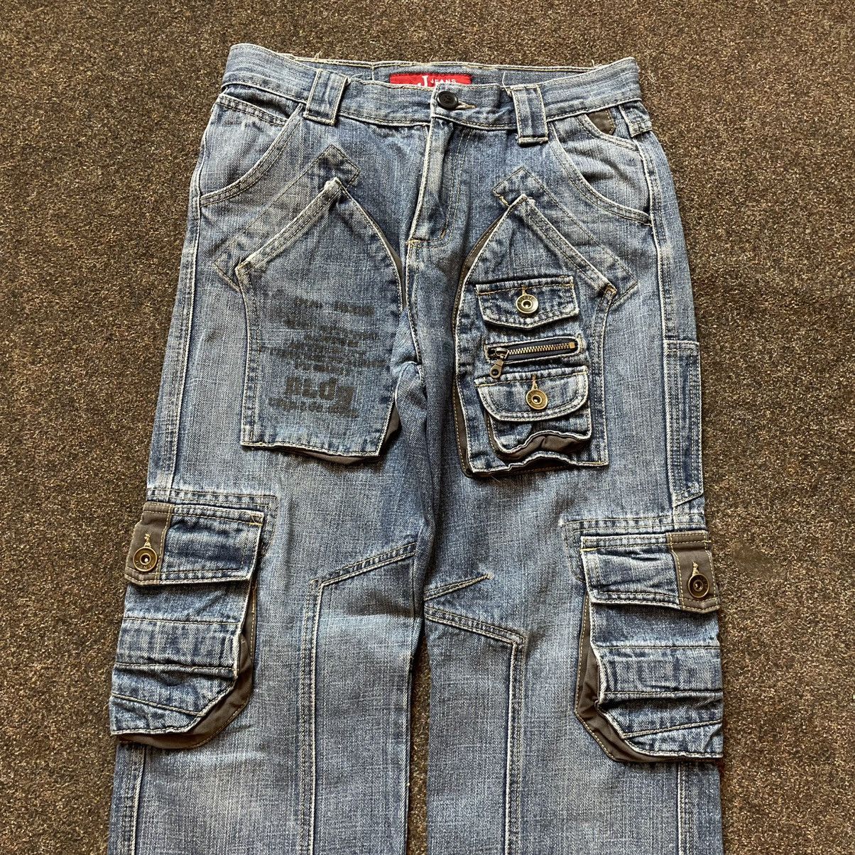 Vintage Y2K Baggy Cargo Pants Multi Pocket Distressed Skate Vintage Size 32" / US 10 / IT 46 - 3 Thumbnail
