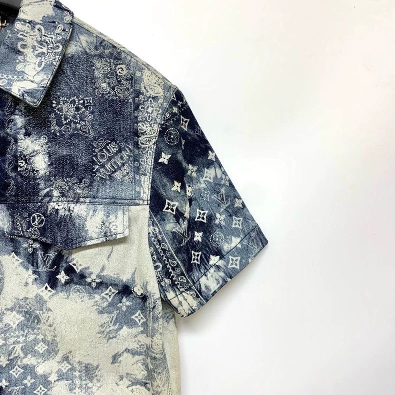 Louis Vuitton Louis Vuitton Cashew flower tie-dyed denim short-sleeved s Size US XS / EU 42 / 0 - 6 Thumbnail