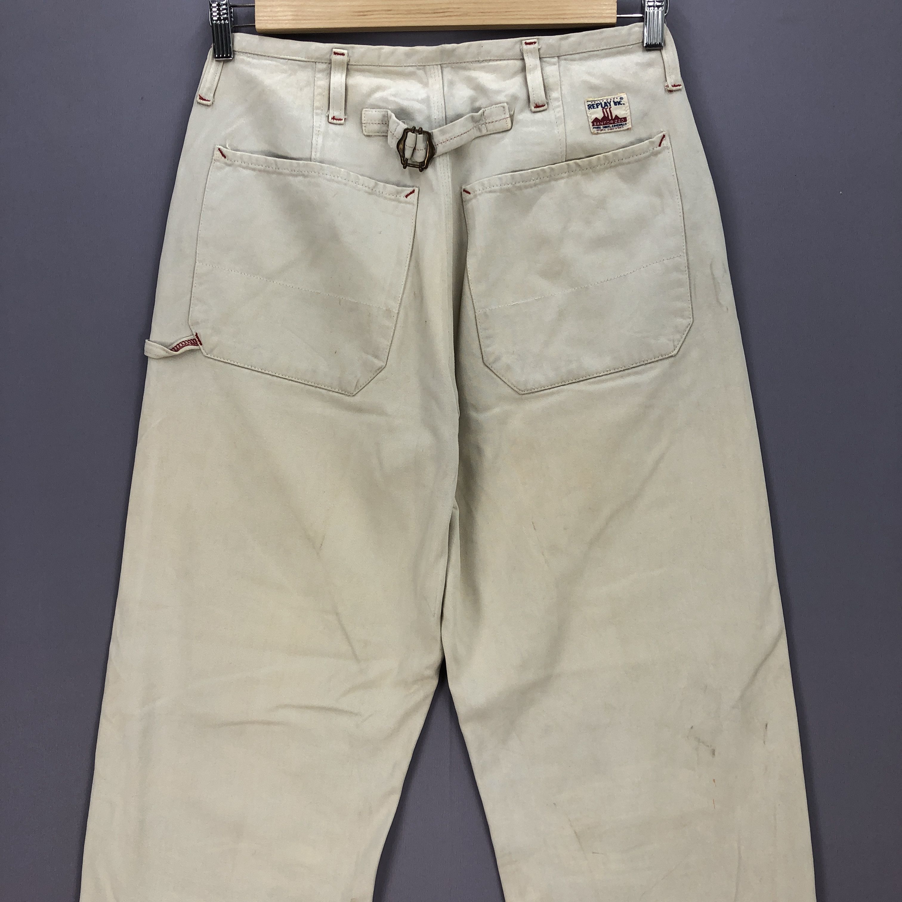 Replay Vintage Replay Buckle Back Jeans Workers Beige Denim Pants Size 28" / US 6 / IT 42 - 4 Thumbnail