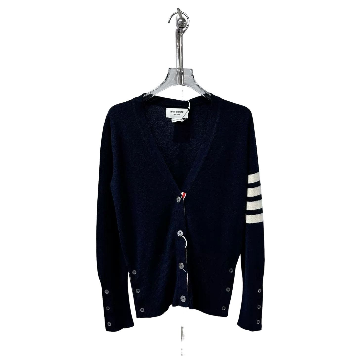 Thom Browne Thom Browne Cashmere 4-Bar V-Neck Cardigan Size 3 Size US L / EU 52-54 / 3 - 1 Thumbnail