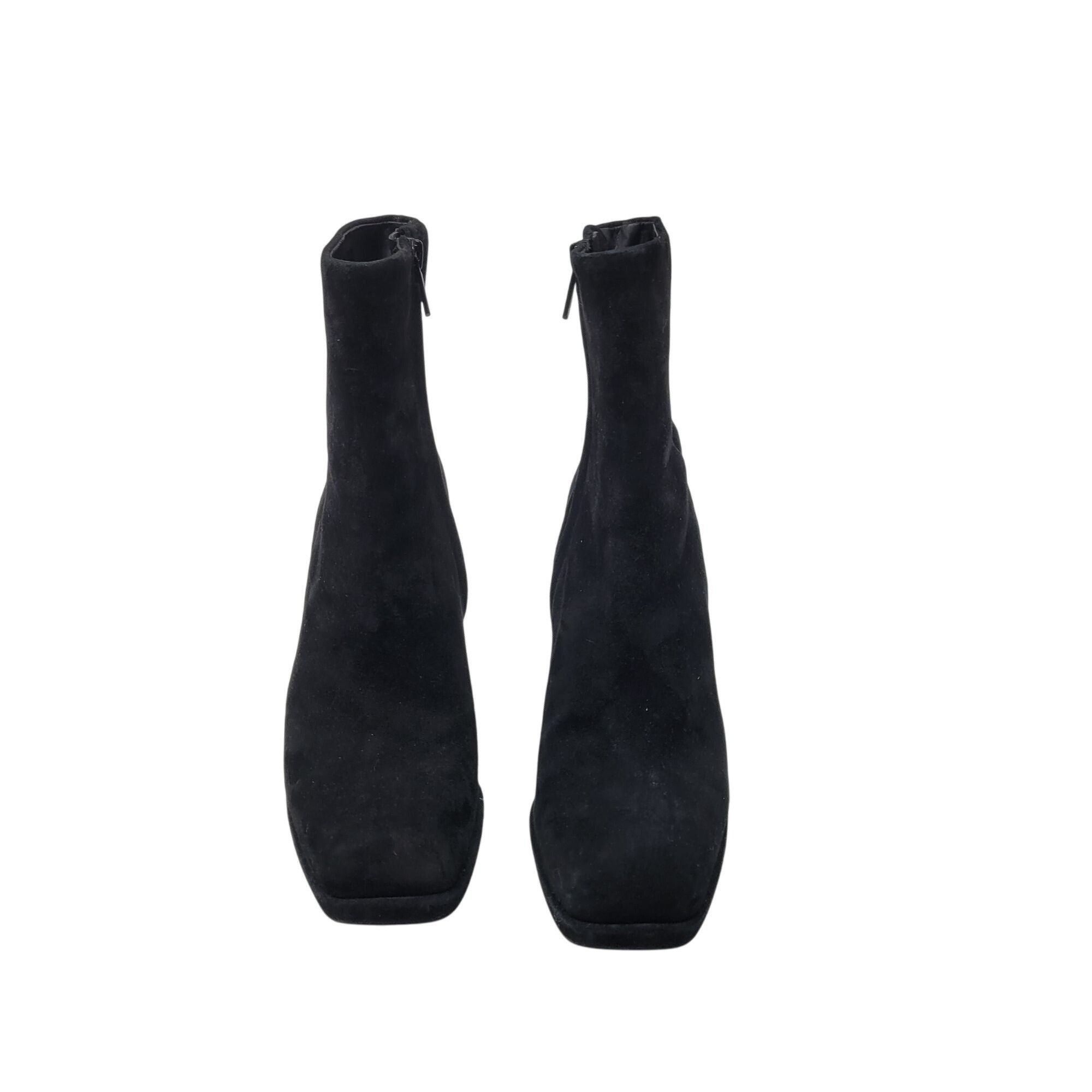 Designer Sam Edelman Jaye Black Suede Leather High Heel Womens Ankle Size US 8 / IT 38 - 2 Thumbnail