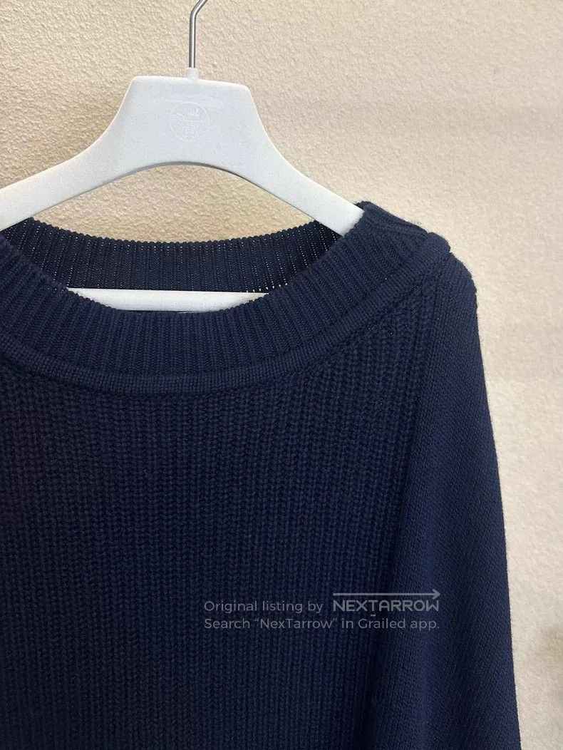 Hermes Hermes size TU Cashmere Cloak Knit Top in Dark Blue Size M / US 6-8 / IT 42-44 - 3 Thumbnail