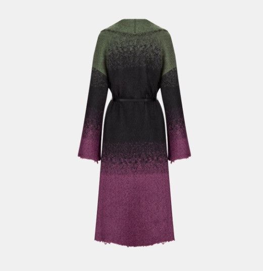 Dior o1w1db11124 Scarf Collar Belted Coat Size L / US 10 / IT 46 - 2 Thumbnail