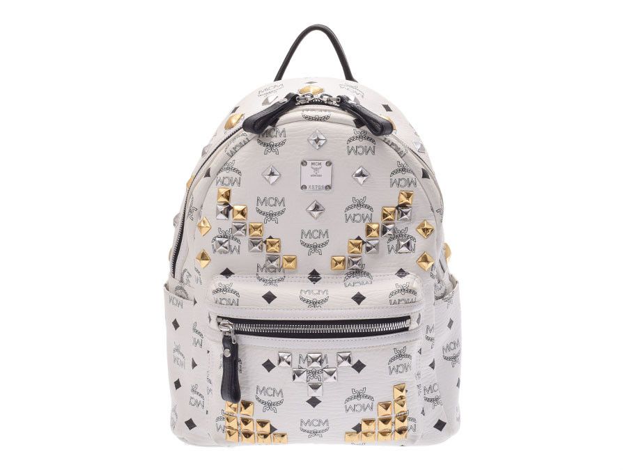 Mcm Backpack Studded White