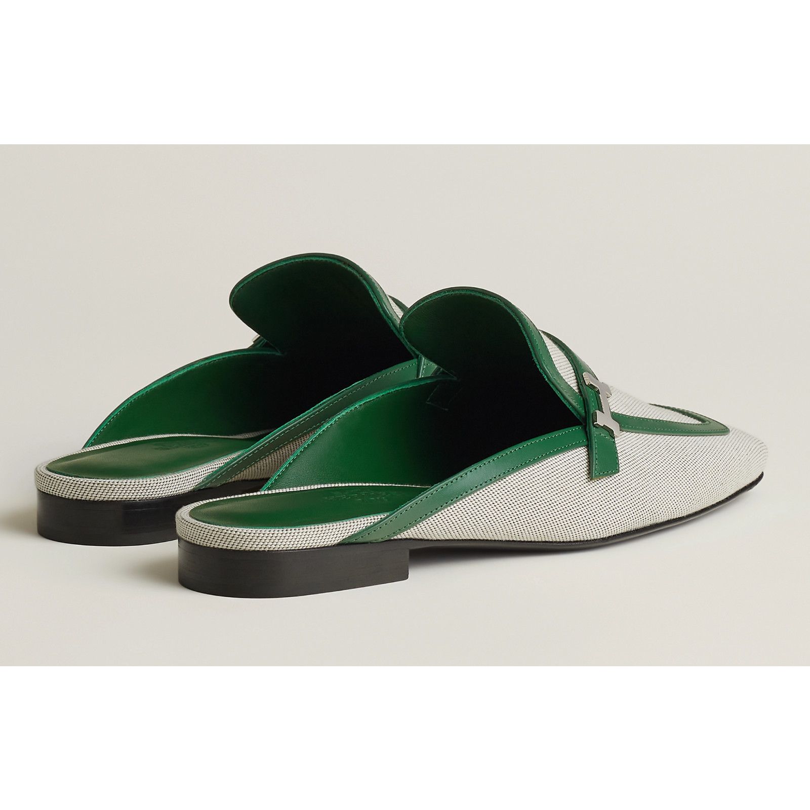 Hermes Groupie Mule Cactus Canvas Backless Mule Slide Flat 37 Size US 7 / IT 37 - 10 Thumbnail