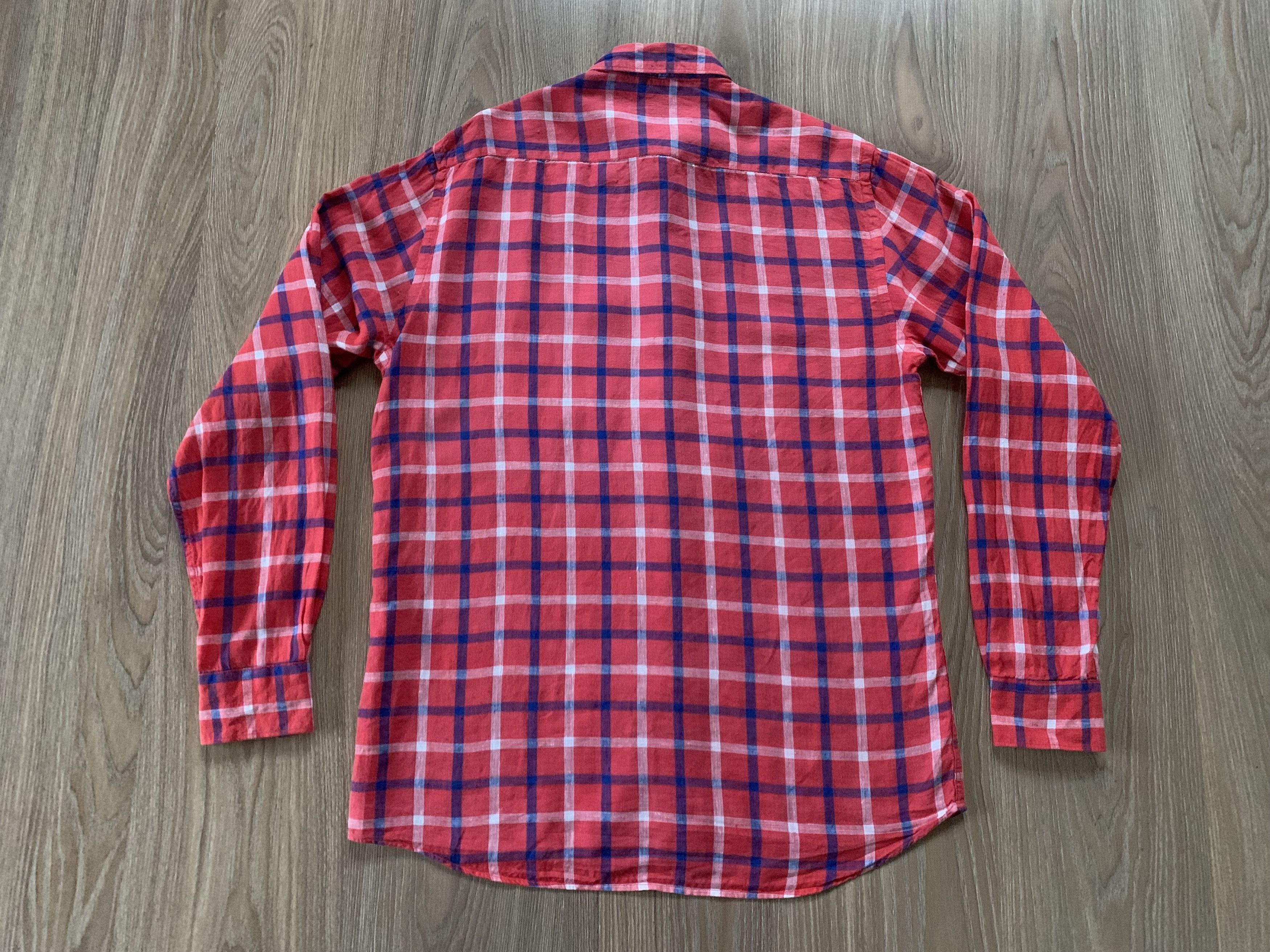 Other Linen Club Studio Plaid Linen Long Sleeve Shirt Size US L / EU 52-54 / 3 - 3 Thumbnail
