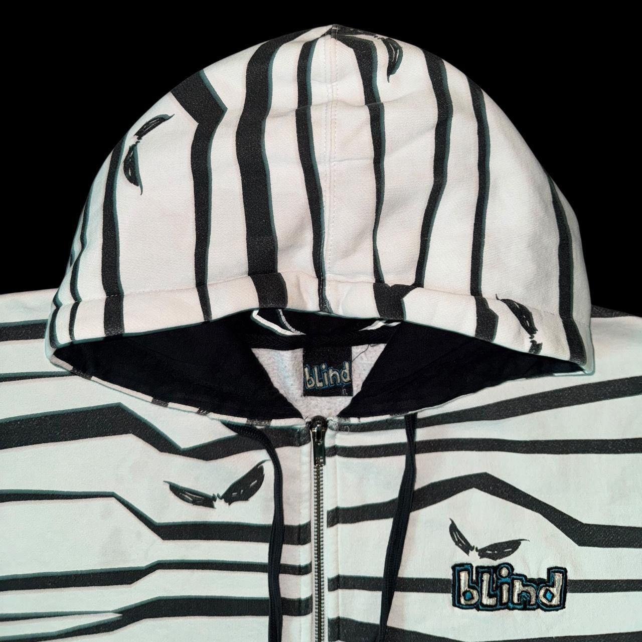 Blind Skateboards Y2K Blind Skateboards Reaper Bats Striped Emo Zip Up Hoodie Size US L / EU 52-54 / 3 - 5 Thumbnail