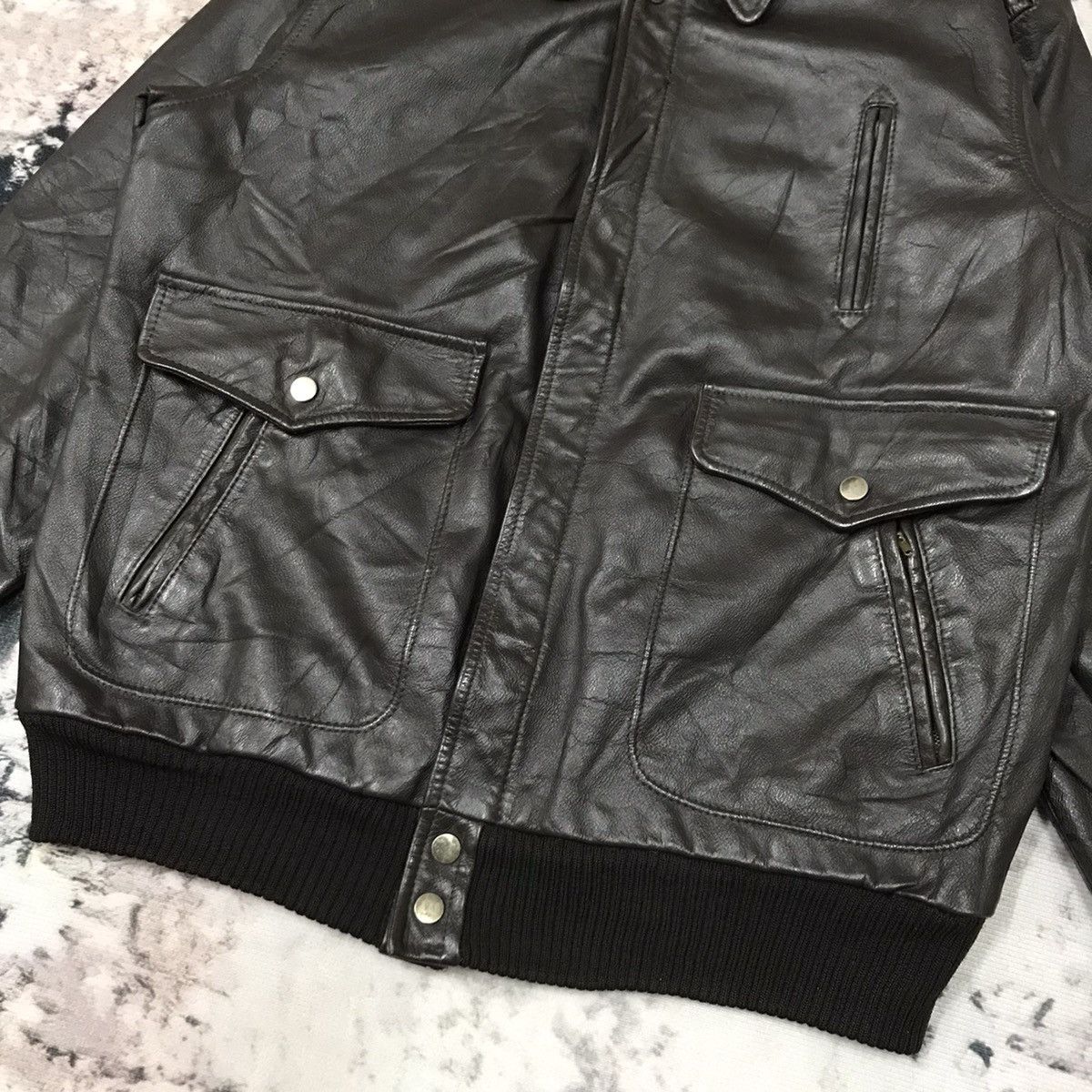 Japanese Brand × Vintage Vintage Men’s Toma Bomber Leather Jacket Size US M / EU 48-50 / 2 - 3 Thumbnail