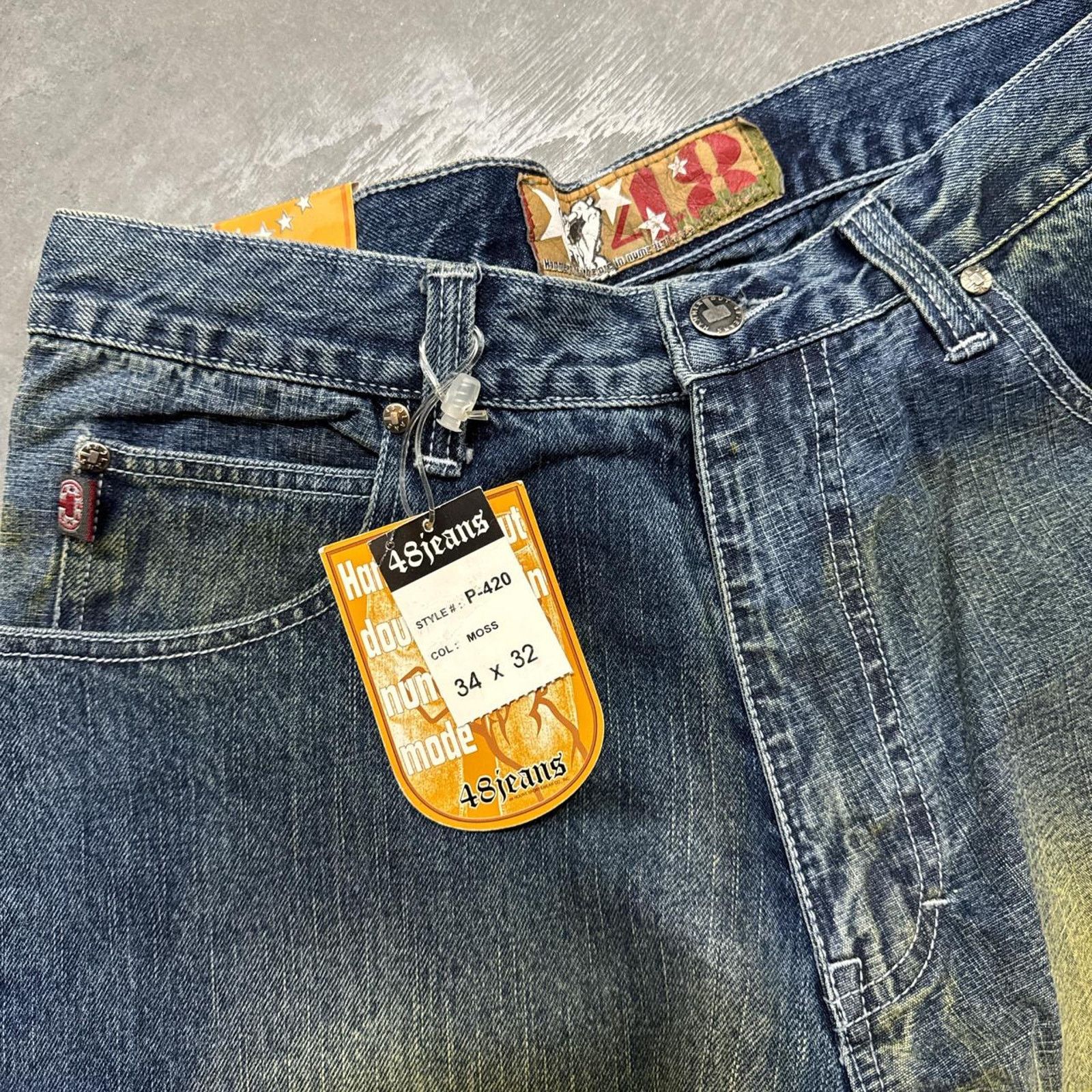 Vintage Vintage Deadstock Y2K Distressed Washed Bootcut Denim Jeans Size US 34 / EU 50 - 3 Thumbnail