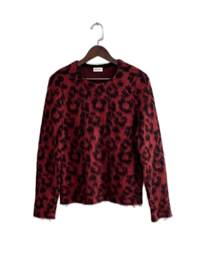 Saint Laurent Paris Saint Laurent Red Leopard Print Sweater-2507 Size US XS / EU 42 / 0 - 7 Thumbnail