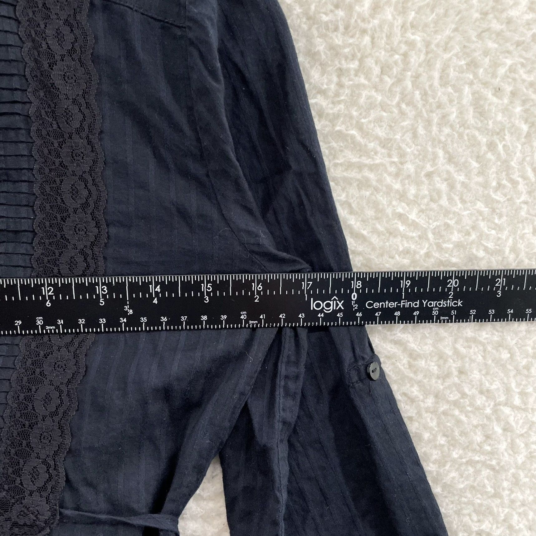 Vintage VINTAGE Y2K Top Blouse XS Small Black Goth Edwardian Whimsigoth Fairy Grunge Size XS / US 0-2 / IT 36-38 - 4 Thumbnail