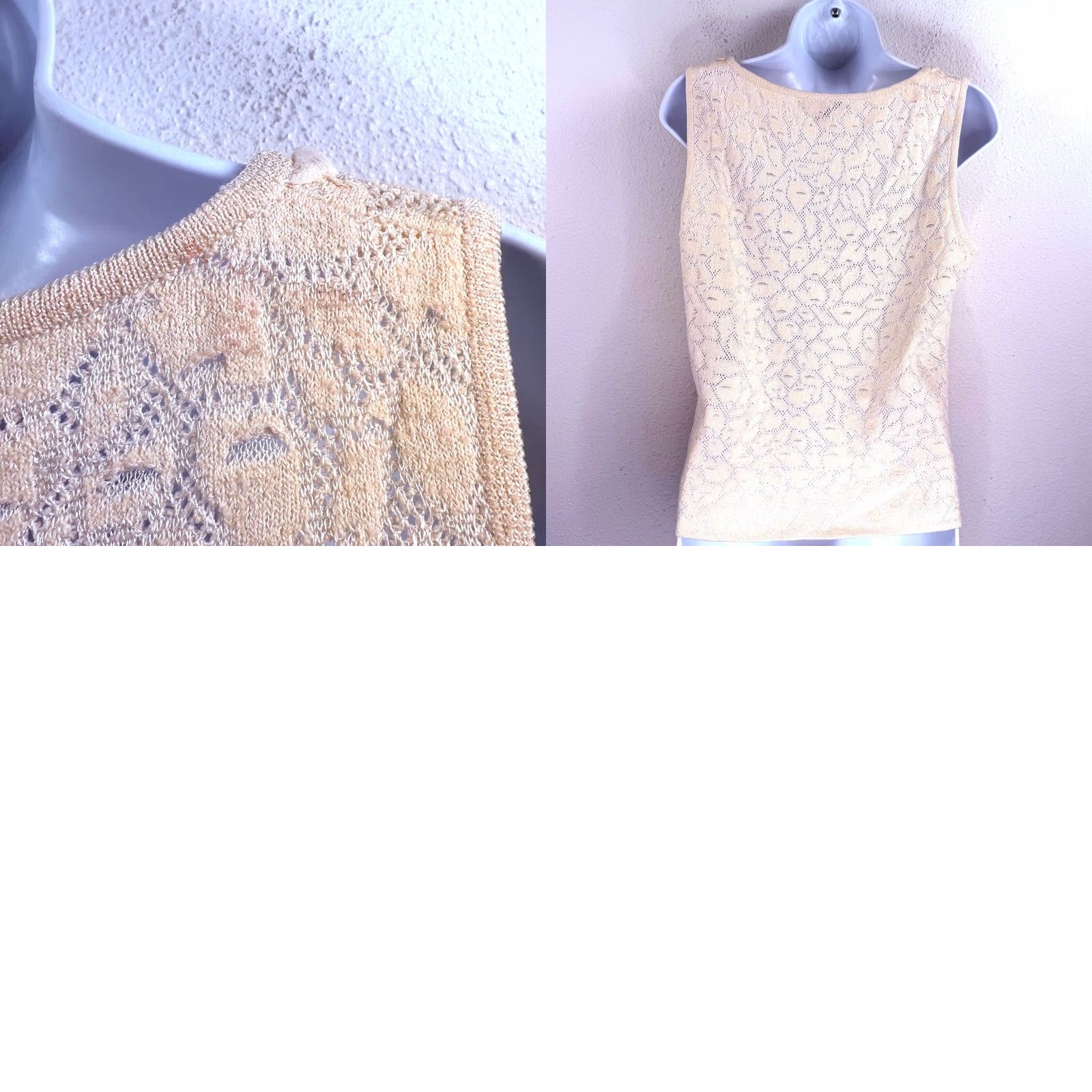 St. John St. John Blouse Sleeveless Scoop Neck White Cotton Blend Size M Ruffle Hem Tank Top Women Regular Basic Shirt Classic Fit Size M / US 6-8 / IT 42-44 - 8 Thumbnail