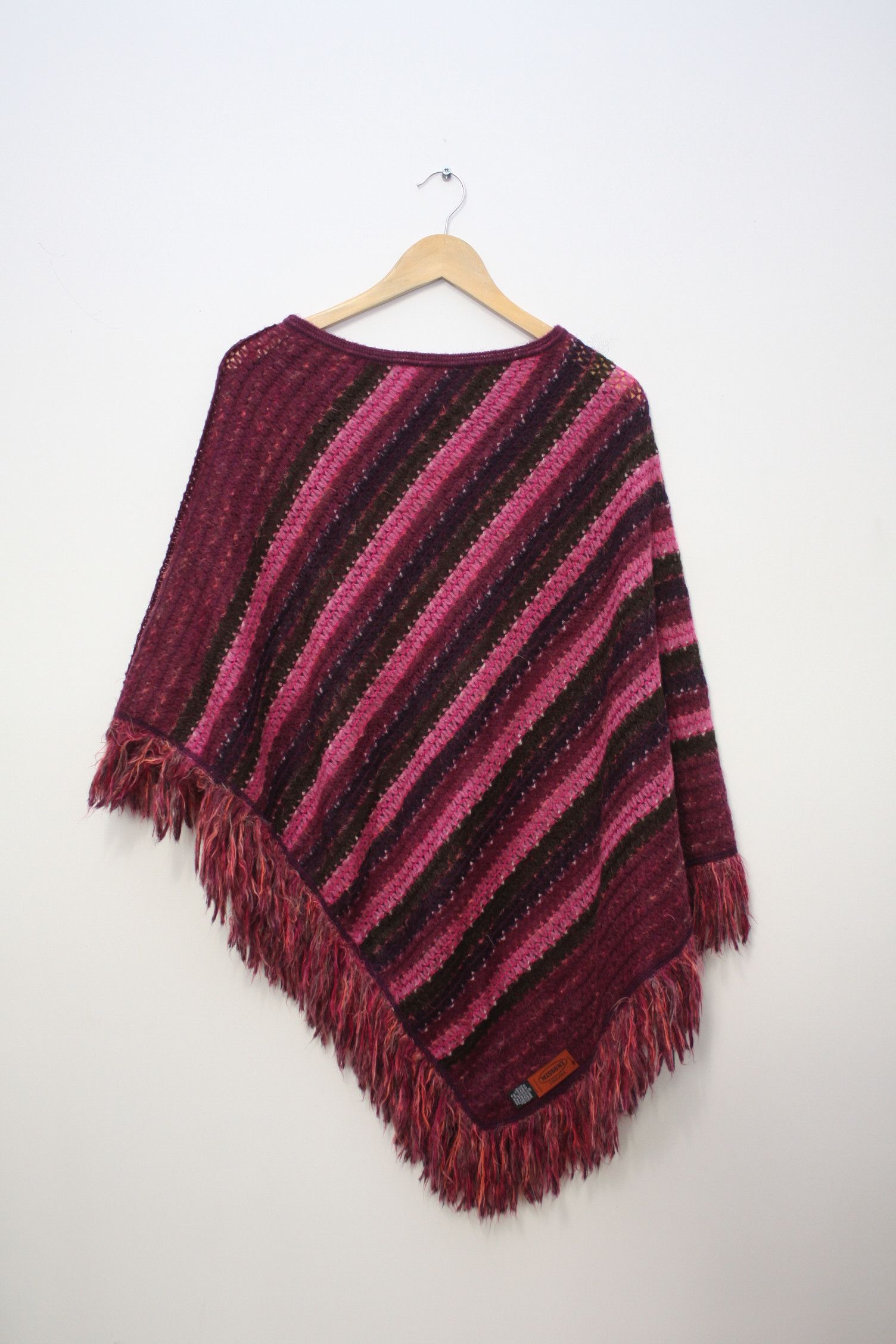 image of Missoni Mohair Blend Knitted Poncho Scarf Made In Italy, Women's