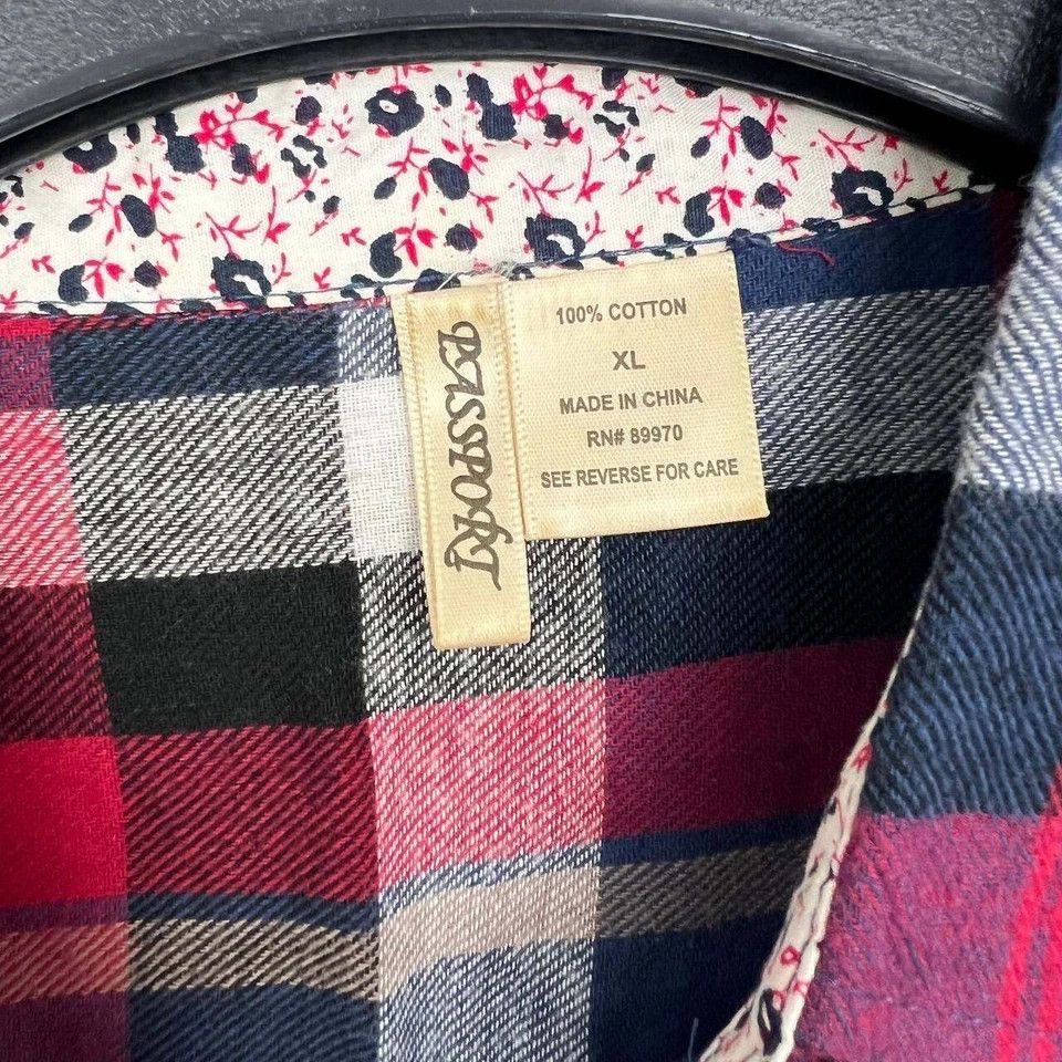 Passport Passport Shirt Women Plaid Flannel Button Up Collared XL Size XL / US 12-14 / IT 48-50 - 3 Thumbnail