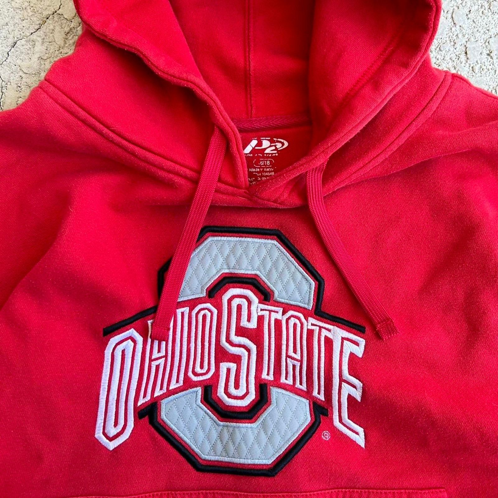 Other Y2K Red Ohio State Boxy Cropped Hoodie Pullover Jacket. Sz M Size US M / EU 48-50 / 2 - 2 Thumbnail