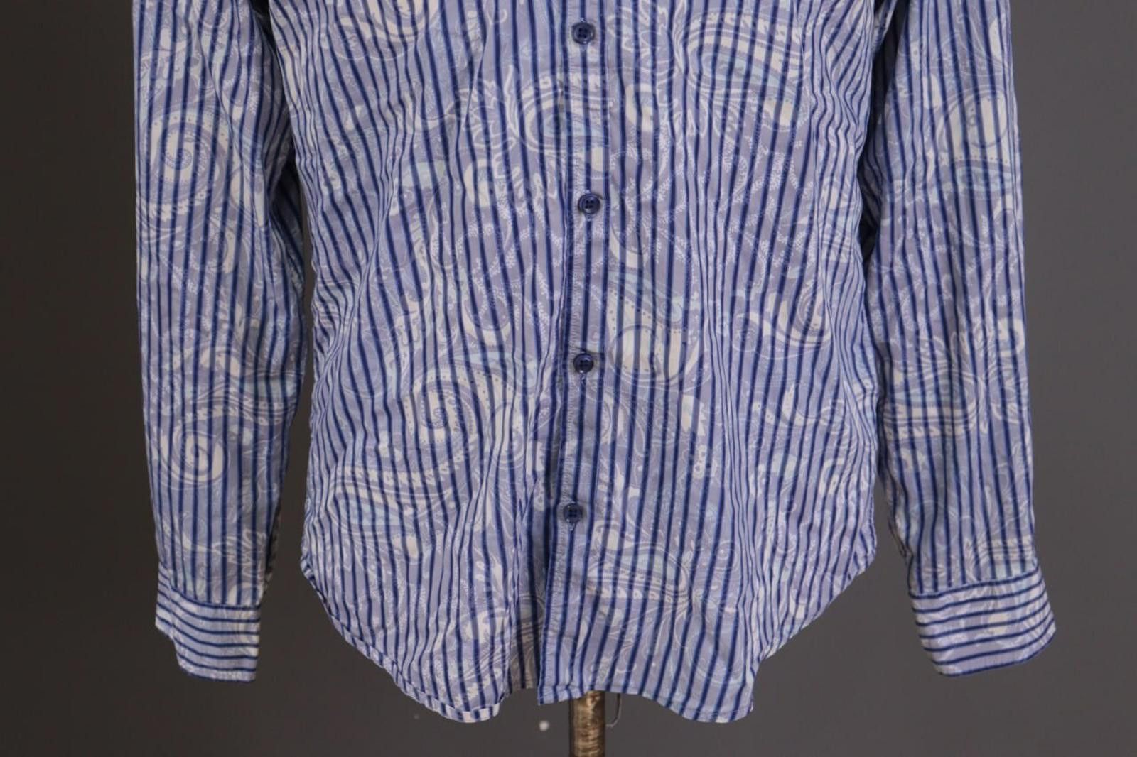 Desigual Desigual Regular Blue Striped Jasquard Shirt Size L Size US L / EU 52-54 / 3 - 5 Thumbnail