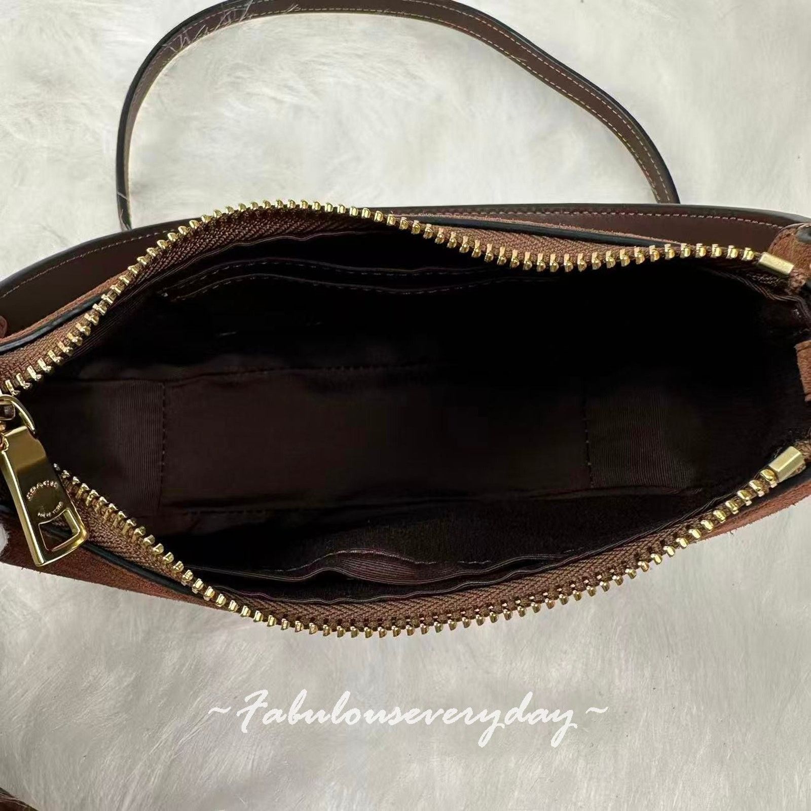 Coach Coach Teri Mini Crossbody/Shoulder Suede/Gold/Vintage Brown Size ONE SIZE - 8 Thumbnail