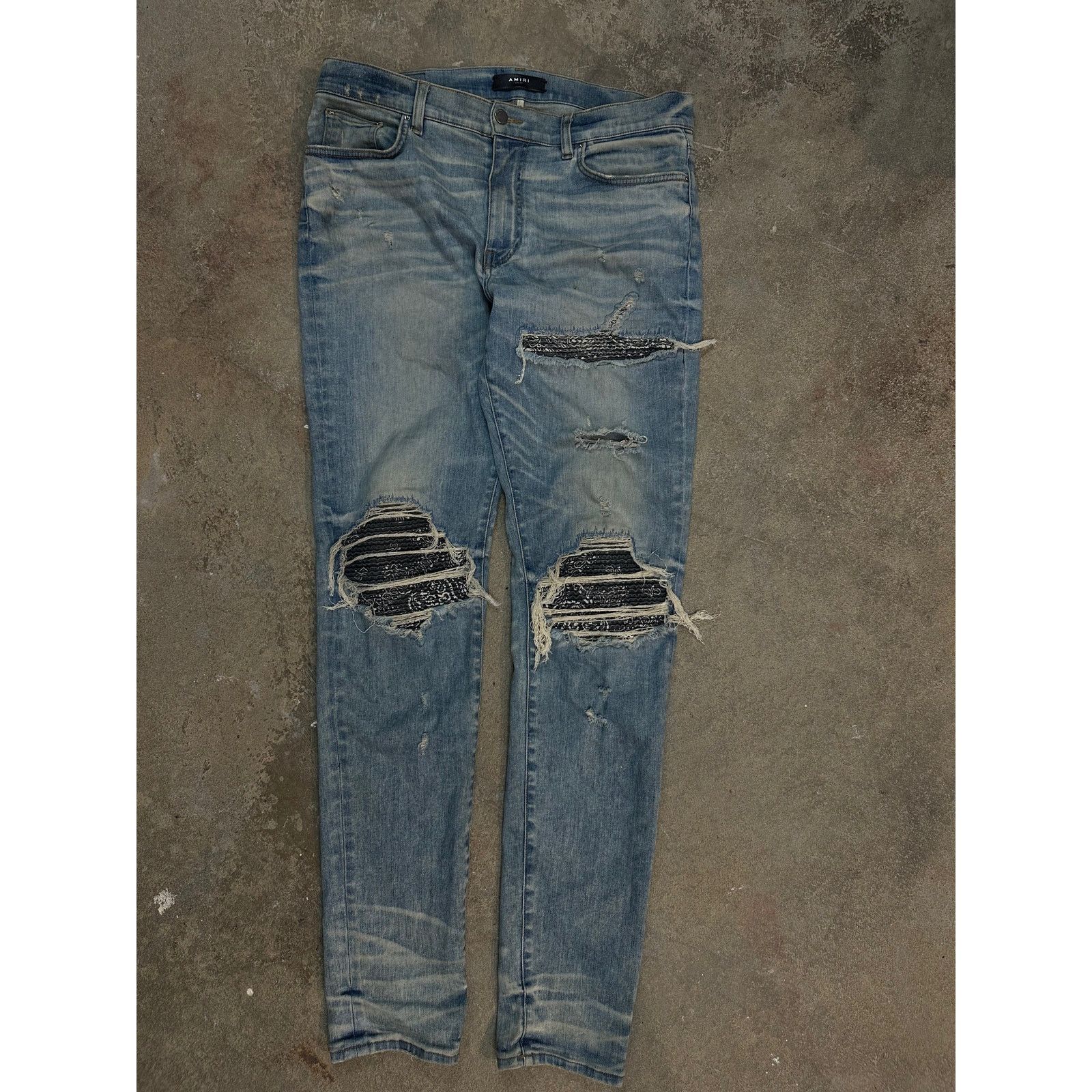 Amiri Amiri MX1 Lightwash Paisley Bandana Patch Used 36 Size US 36 / EU 52 - 1 Thumbnail