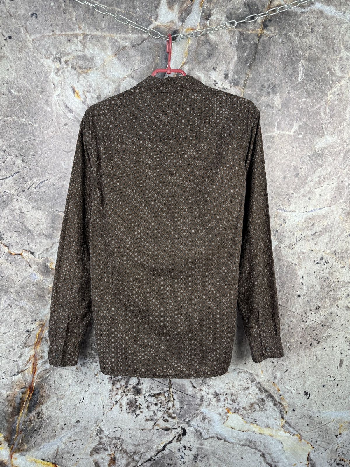 Allsaints AllSaints Vineland Shirt Brown Geometric Button Up Men Size US M / EU 48-50 / 2 - 10 Thumbnail
