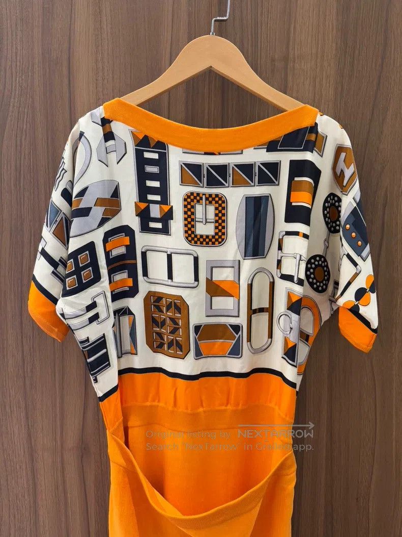 Hermes Hermes Geometric pattern pieced print dress Size XXS / US 00 / IT 34 - 3 Thumbnail