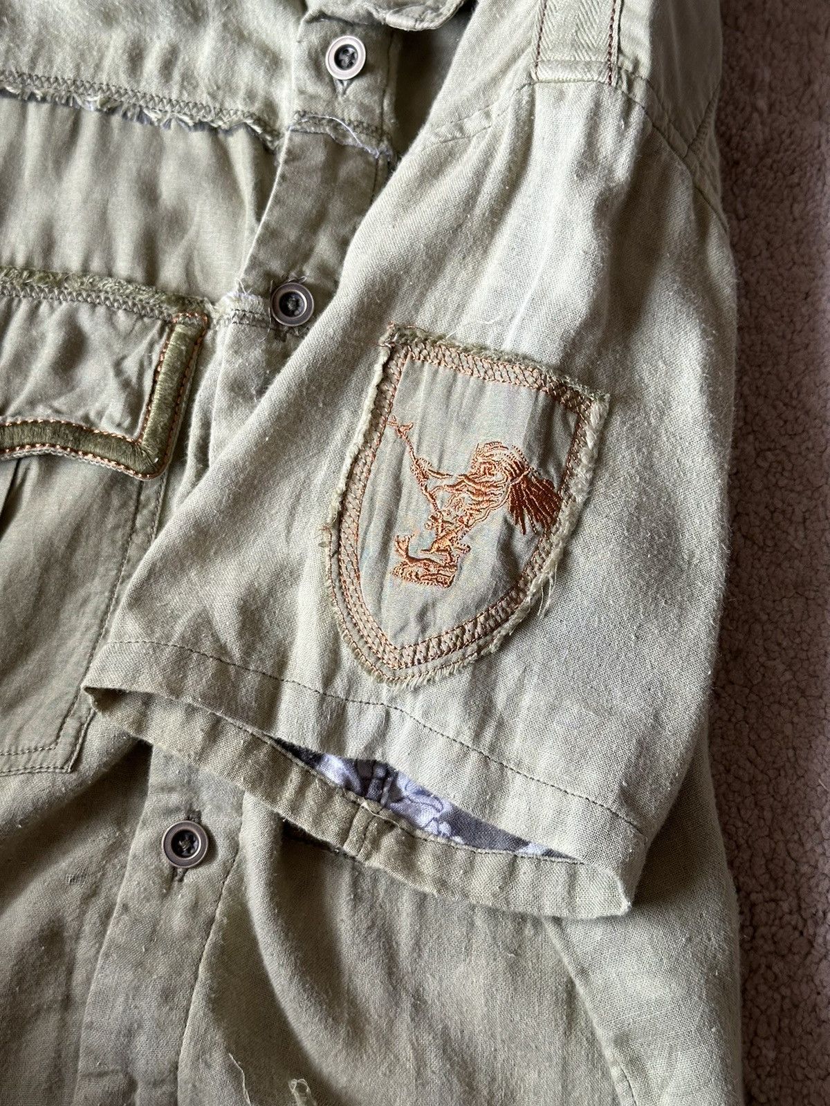 Marithe + Francois Girbaud 1990s Marithe Grancois Girbaud Thrashed Layered Shirt Size US M / EU 48-50 / 2 - 16 Thumbnail