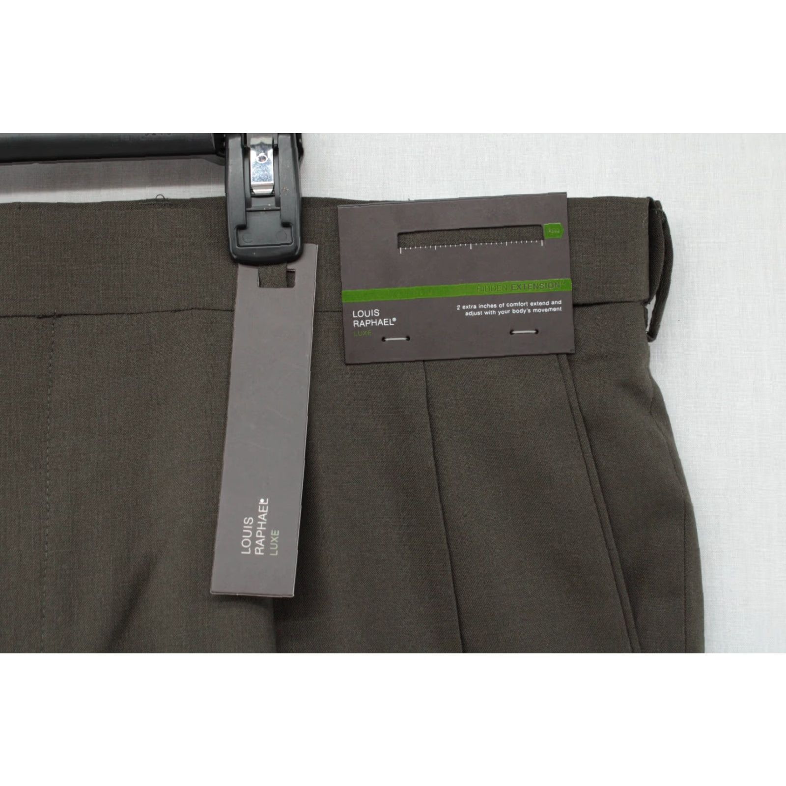 Vintage Louis Raphael Pants Mens 36 X 31 Pleated Cuffed Bark 100% Merino Wool NWT Tailored Dress Pants Men's Flat Front Pocket: Slash Vintage? No. Size US 36 / EU 52 - 4 Thumbnail