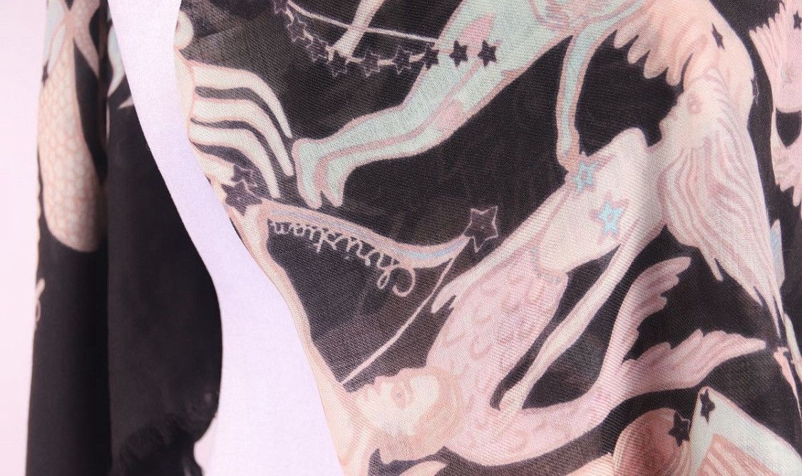 Dior Christian Dior Zodiac Print Large Silk Scarf Handkerchief Size ONE SIZE - 7 Thumbnail