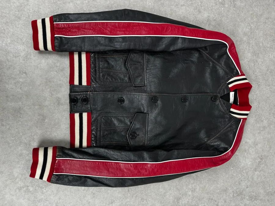 Saint Laurent Paris AW2017 Saint Laurent Black & Red Ricer Leather Jacket Size US M / EU 48-50 / 2 - 1 Thumbnail